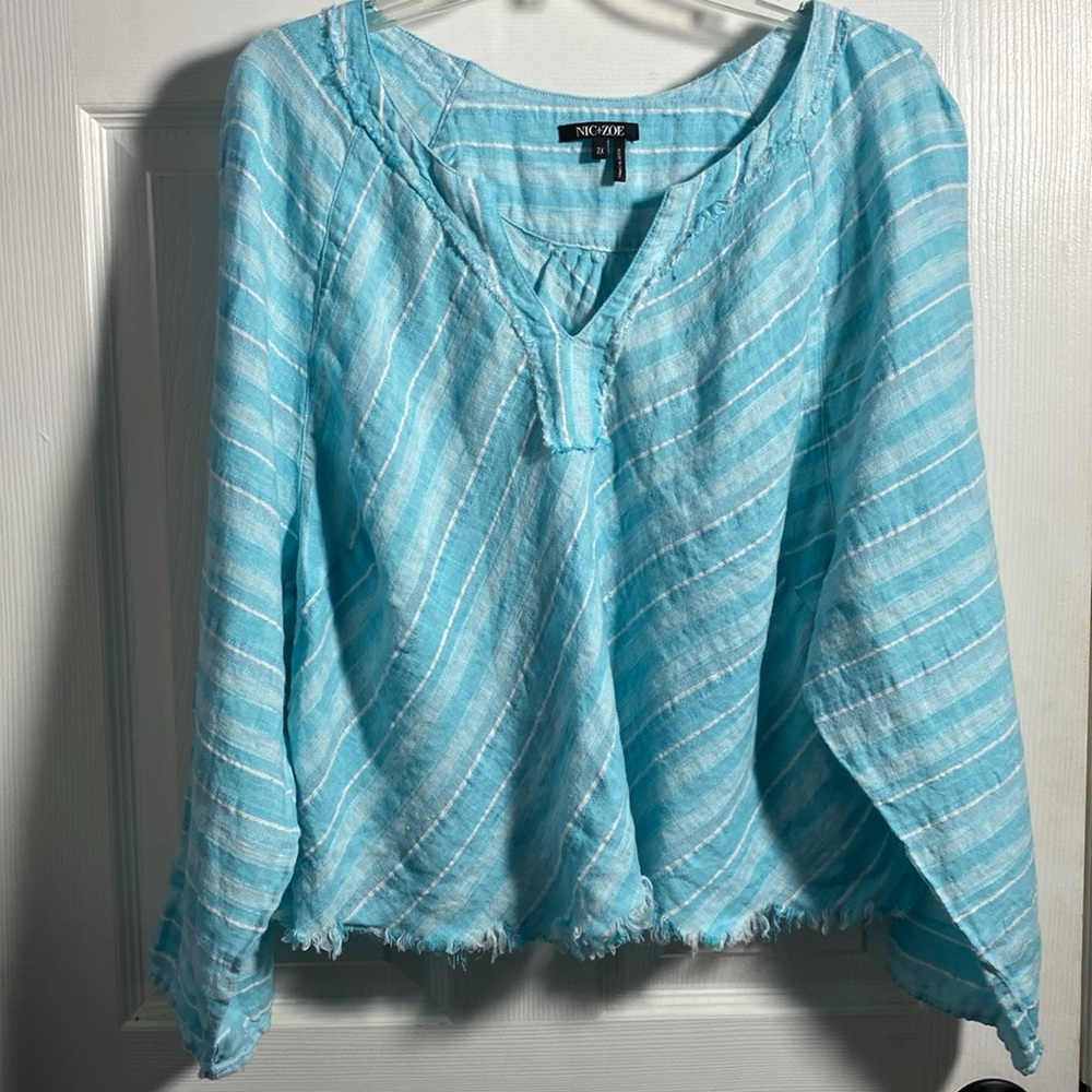 Nic+Zoe Raw Hem Cropped Top 2X